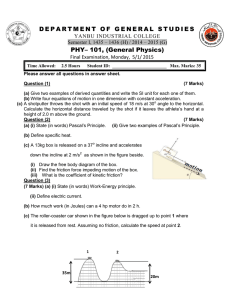 DEPARTMENT OF GENERAL STUDIES PHY– 101, (General Physics)