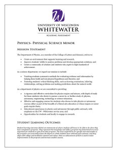 Physics- Physical Science Minor