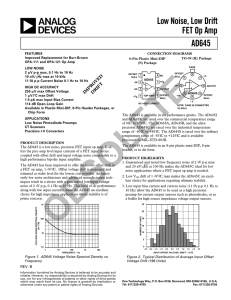 Low Noise, Low Drift FET Op Amp Data Sheet (Rev. B)