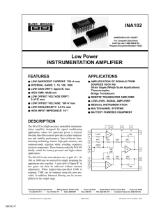 Low Power, High Accuracy Instrumentation