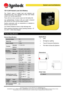 12V 4.2AH Sealed Lead Acid Battery Sealed Lead Acid Batteries