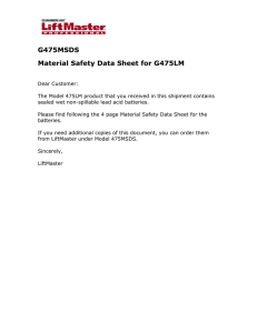 G475MSDS Material Safety Data Sheet for G475LM