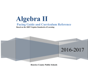 HCPS Algebra 2 Curriculum Guide