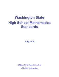 Washington State High School Mathematics Standards