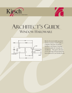 Kirsch Architect`s Guide to Window Hardware