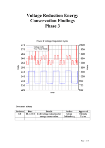 Voltage Reduction Energy Conservation Findings