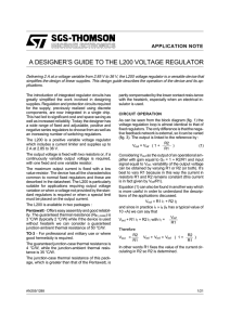 A DESIGNERS GUIDE TO THE L200 VOLTAGE REGULATOR