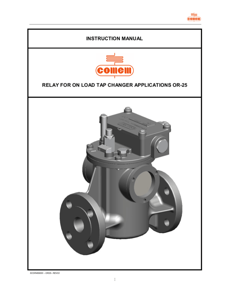 INSTRUCTION MANUAL RELAY FOR ON LOAD TAP CHANGER