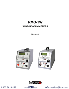 DV Power DV Power RMO20TW Winding Ohmmeter Manual