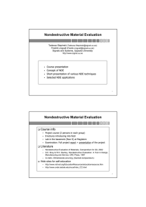 Nondestructive Material Evaluation Nondestructive Material Evaluation