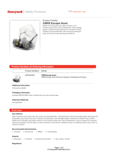 CBRN Escape Hood - Honeywell Safety Products