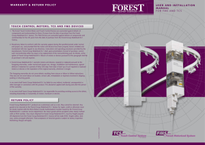 USER AND INSTALLATION MANUAL For FMS ANd