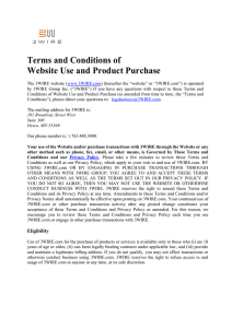 Terms and Conditions of Website Use and Product Purchase