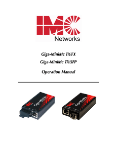 Giga-MiniMc TX/FX Giga-MiniMc TX/SFP Operation Manual