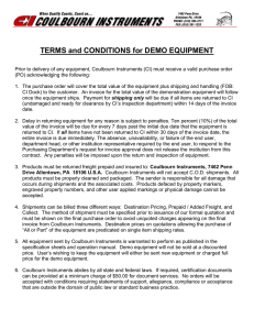 Demo Equipment Terms - Coulbourn Instruments