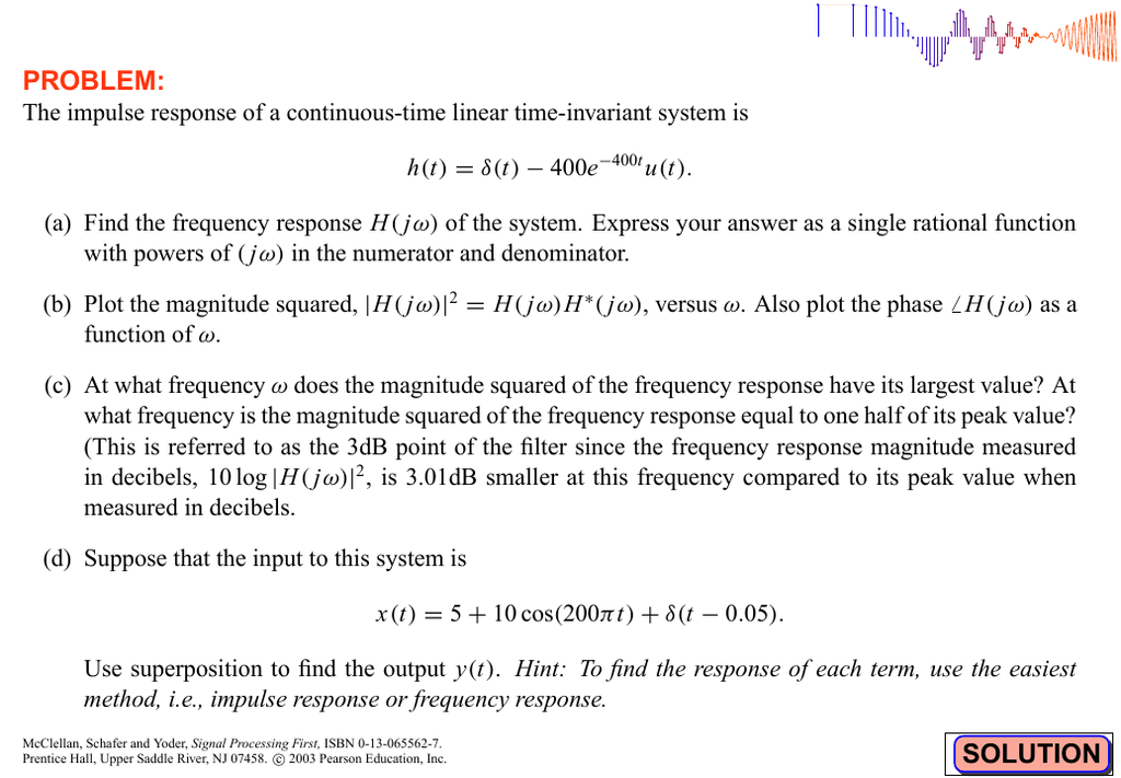 Chap10 Hw Magnitude Squared Of Frequency Response In Rational Form