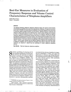 Real-Ear Measures in Evaluation of Frequency Response and
