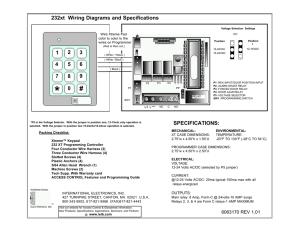 SPECIFICATIONS: 232xt Wiring Diagrams and Specifications 1 2 3