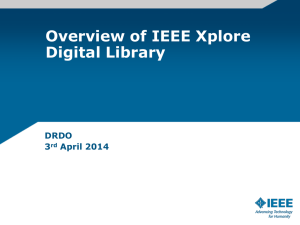 Overview of IEEE Xplore Digital Library - DRDO E