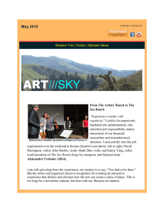 May - Djerassi Resident Artists Program
