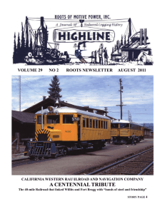 California Western Railroad and Navigation Company: A Centennial