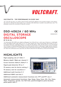 DSO-4062A / 60 MHz DIGITAL STORAGE OSCILLOSCOPE