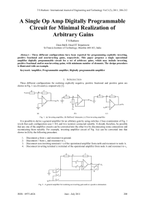 A Single Op Amp Digitally Programmable Circuit for Minimal