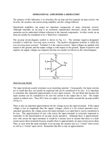 OPERATIONAL AMPLIFIERS LABORATORY The purpose of this