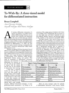 To-With-By: A three-tiered model for differentiated instruction