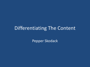 Differentiating The Content