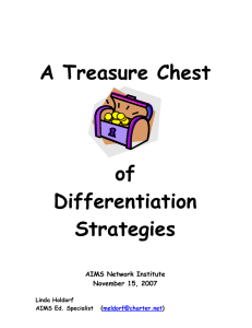 A Treasure Chest of Differentiation Strategies