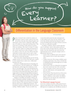 Differentiation in the Language Classroom