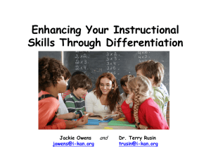 Enhancing Your Instructional Skills Through Differentiation