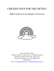 Chicken Soup for Gifted? Handout - The Michigan Association for