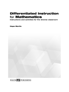 Differentiated Instruction for Mathematics