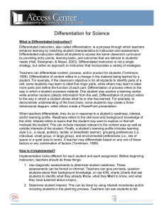 Differentiation for Science