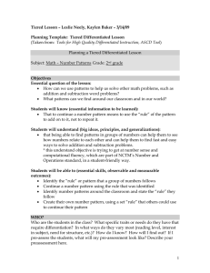 Planning Template: Tiered Differentiated Lesson