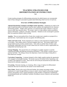 teaching strategies for differentiation of instruction