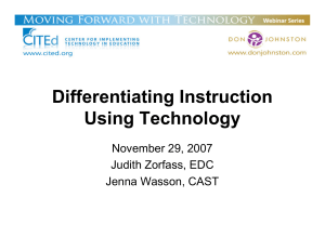 Differentiated Instruction Using Technology