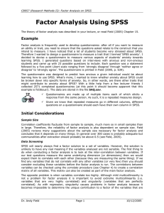 Factor Analysis Using SPSS