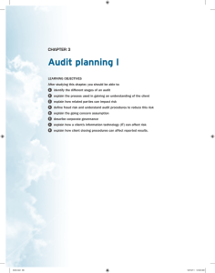 Audit planning I