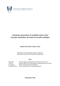 Automatic generation of multiple-choice tests Geraç˜ao - INESC-ID