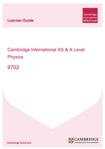 Cambridge Learner Guide for AS and A Level Physics