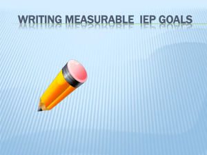 Writing Measurable IEP Goals - Arizona Department of Education