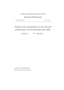 Analysis and optimization of the thermal performance of