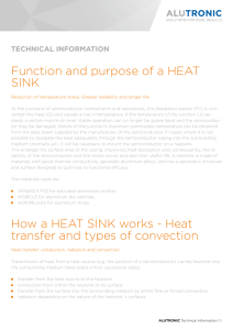 Function and purpose of a heaT sink how a heaT sink works