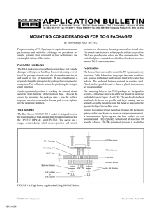 Mounting Consideration for TO-3 Packages