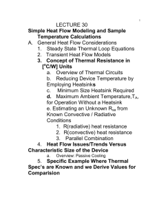 LECTURE 30 Simple Heat Flow Modeling and Sample Temperature