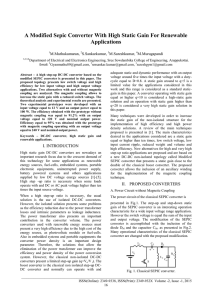 A Modified Sepic Converter With High Static Gain For