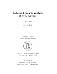 Embedded Security Analysis of RFID Devices